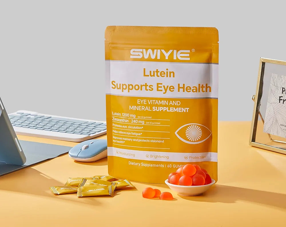 Premium Lutein & Zeaxanthin Eye Health Gummies - 20mg Lutein, 4mg Zeaxanthin - Naturally Flavored Supplement, 60 Count