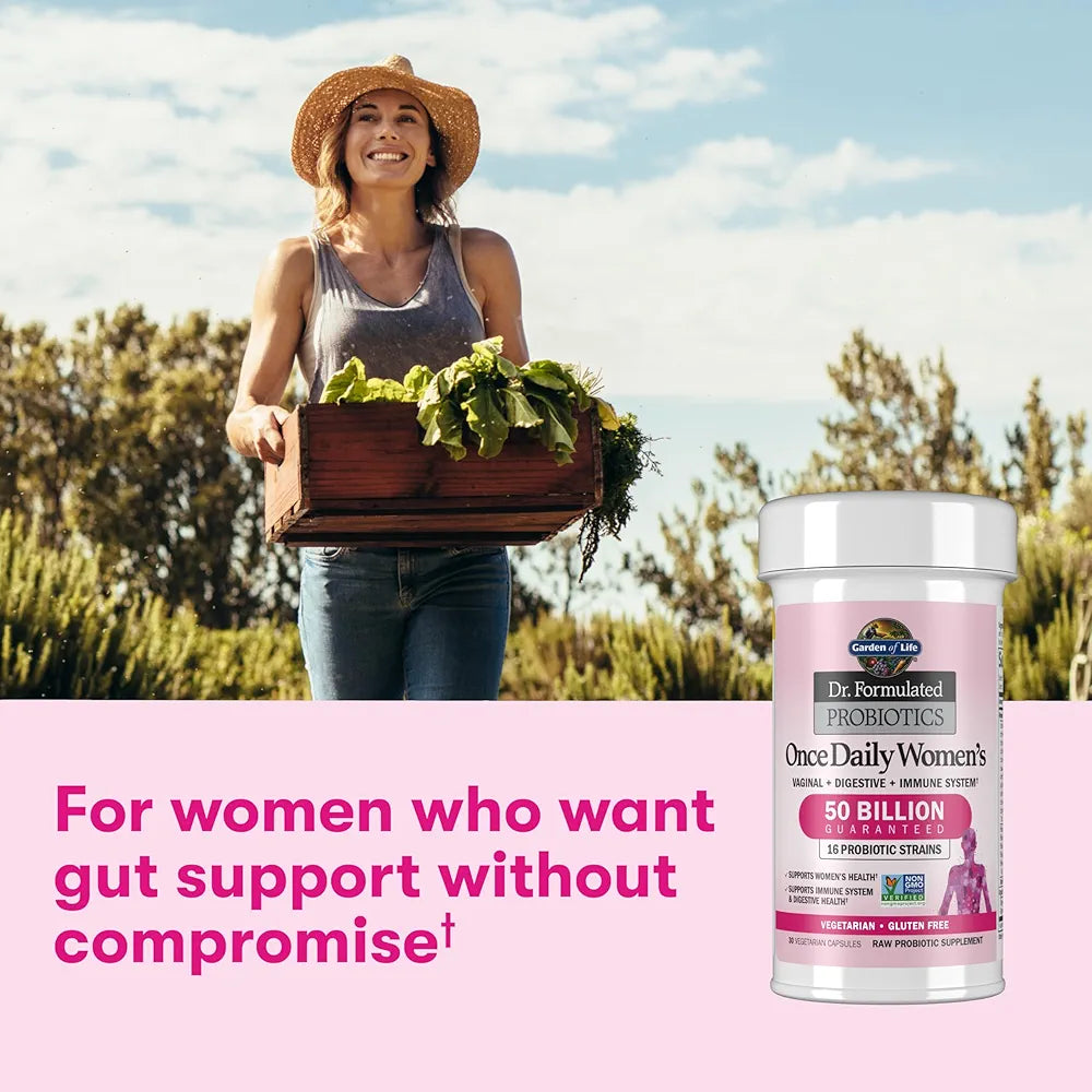 Garden of Life Dr. Formulated Once Daily Probiotics for Women, 50 Billion CFU, 16 Strains, 30 Capsules