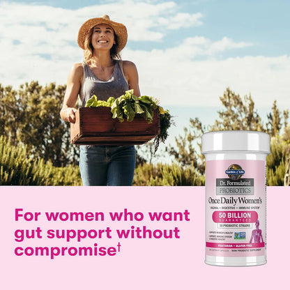 Garden of Life Dr. Formulated Once Daily Probiotics for Women, 50 Billion CFU, 16 Strains, 30 Capsules