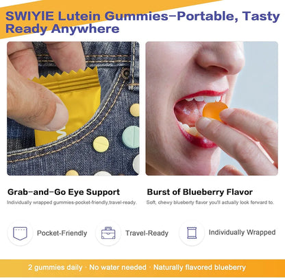 Premium Lutein & Zeaxanthin Eye Health Gummies - 20mg Lutein, 4mg Zeaxanthin - Naturally Flavored Supplement, 60 Count