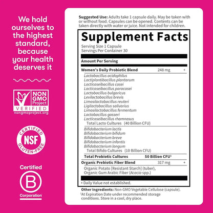 Garden of Life Dr. Formulated Once Daily Probiotics for Women, 50 Billion CFU, 16 Strains, 30 Capsules